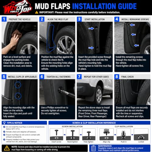 Image of Mud Flaps Splash Guards for Fit for Chevy Equinox 2025 | No Drilling Required Bendable Mud Guards | Front & Rear 4-Piece Set Car Accessories