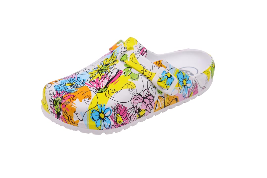 FOURZPAFAM Foam Clogs for Women and Men, Lightweight Breathable Mens Womens Clogs Shoes, Waterproof Slip Resistant Work Shoes for Garden Beach Travel