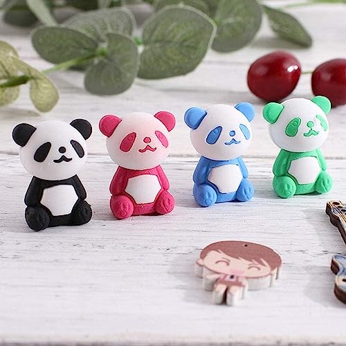 Image of AK Store (Pack of 4) 3D Cute Cartoon Shape Rubber Pencil Erasers, School Stationery for Kids, Boys Girls, Birthday Return Gifts (Panda)
