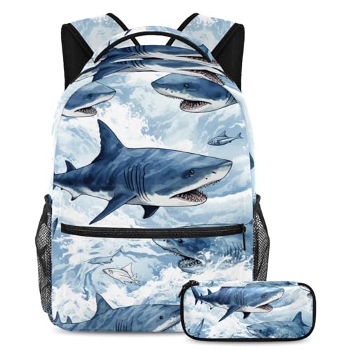 Sac à dos ado grand volume bleu océan pour ranger grands cahiers et trousse