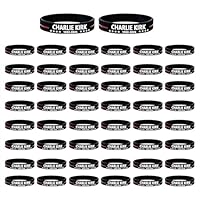 50 Pack Charlie Kirk Rubber Bracelets, A True Patriot Pray Justice Assassination Shooting Hero, USA Freedom Justice Hero Silicone Wristbands, Inspirational Pray Shooting Awareness Merch Bracelets