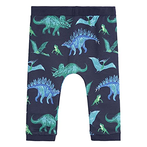 Image of miniklub Infant Boys Navy-Blue & Green Printed Pure Cotton Tracksuit