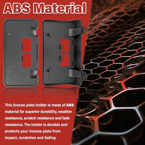 Image of License Plate Bracket Accessories for Ford F250 F350 F450 F550 Super Duty 2008 2009 2010, Front Bumper License Plate Holder Replacement Frame Black Mount