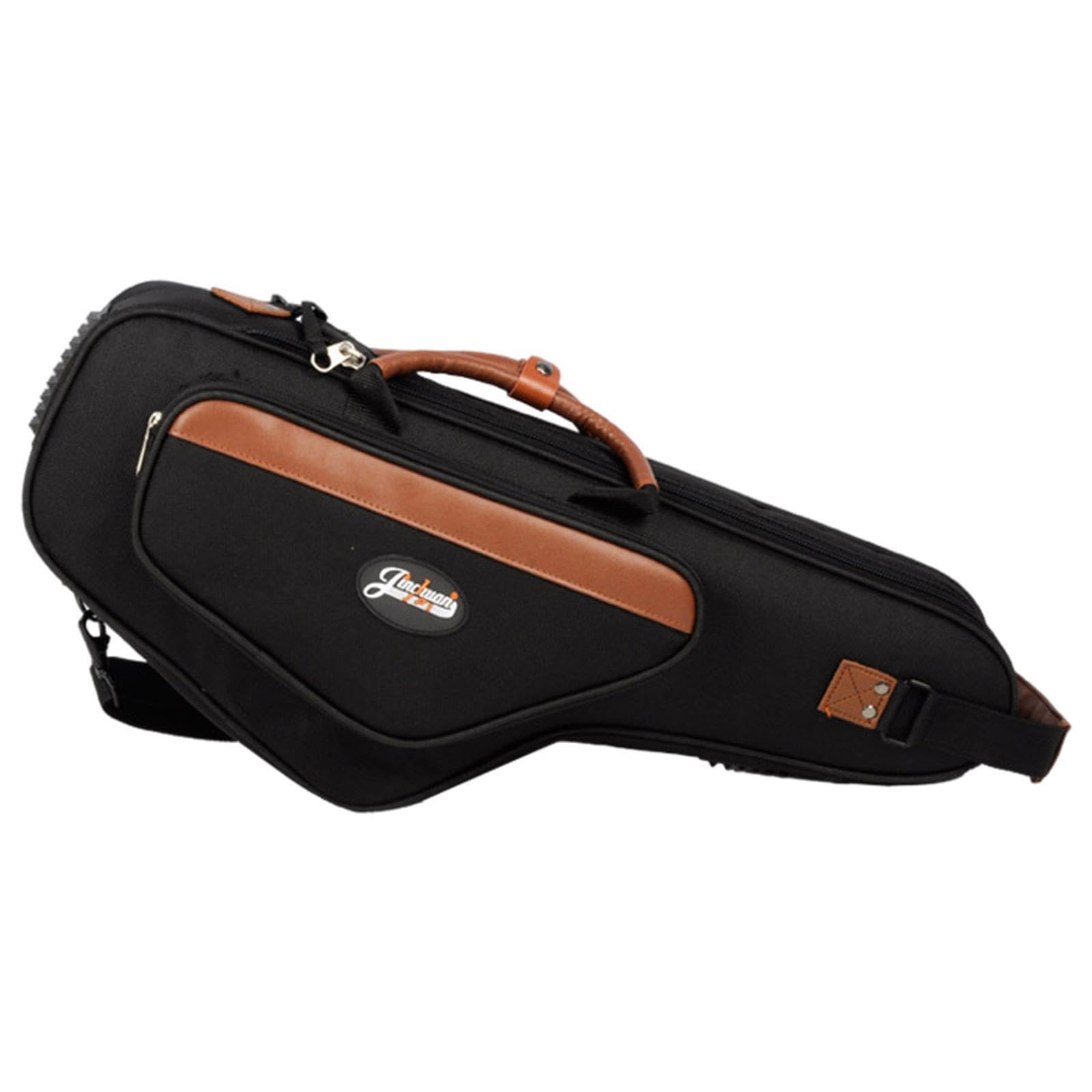 Leichter Saxophonkoffer Rucksack mit verstellbaren Gurten und wasserdichter Aufbewahrungstasche für Zubehör, Schwarz, 25.5 x 63 cm