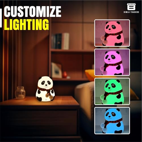 Image of Panda Night Lamp for Kids | Adorable Room Decor & Lover Gifts for Teen Girls Boys | Night Light for Cute Baby Room,Table,Beside