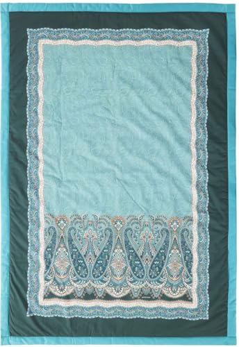 Bassetti Baumwoll-Plaid SABBIONETA Farbe GRÜN V1 Größe 135x190