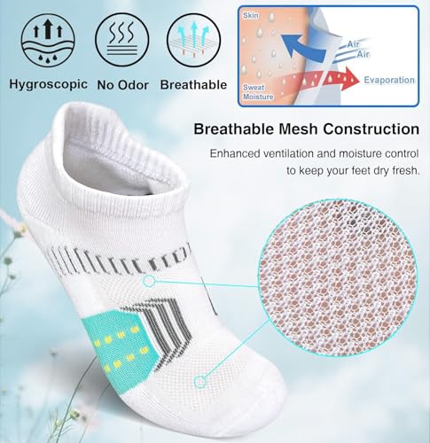 Women's Athletic Ankle Socks Performance Thick Cushion Sport Running Breathable Low Cut Sock 5 Pairs2