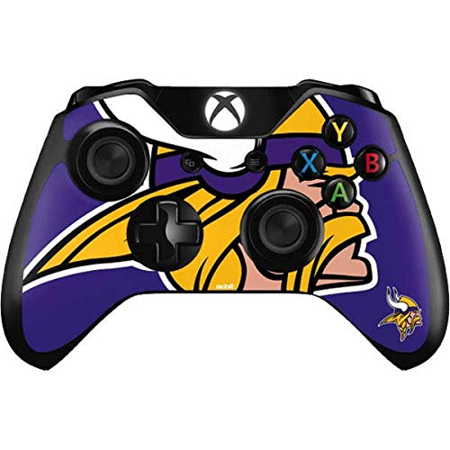 Skinit Decal Gaming Skin Compatible with Xbox One Controller - Officially Licensed NFL Minnesota Vikings Retro Logo Design