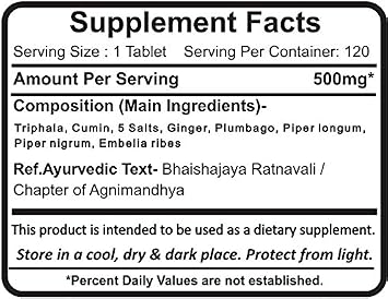 Planet Ayurveda Agnitundi Vati - Herbal Tablet, 500 Mg Veg Tablets - 2 Bottles (Each Bottle Contains 120 Tablets)