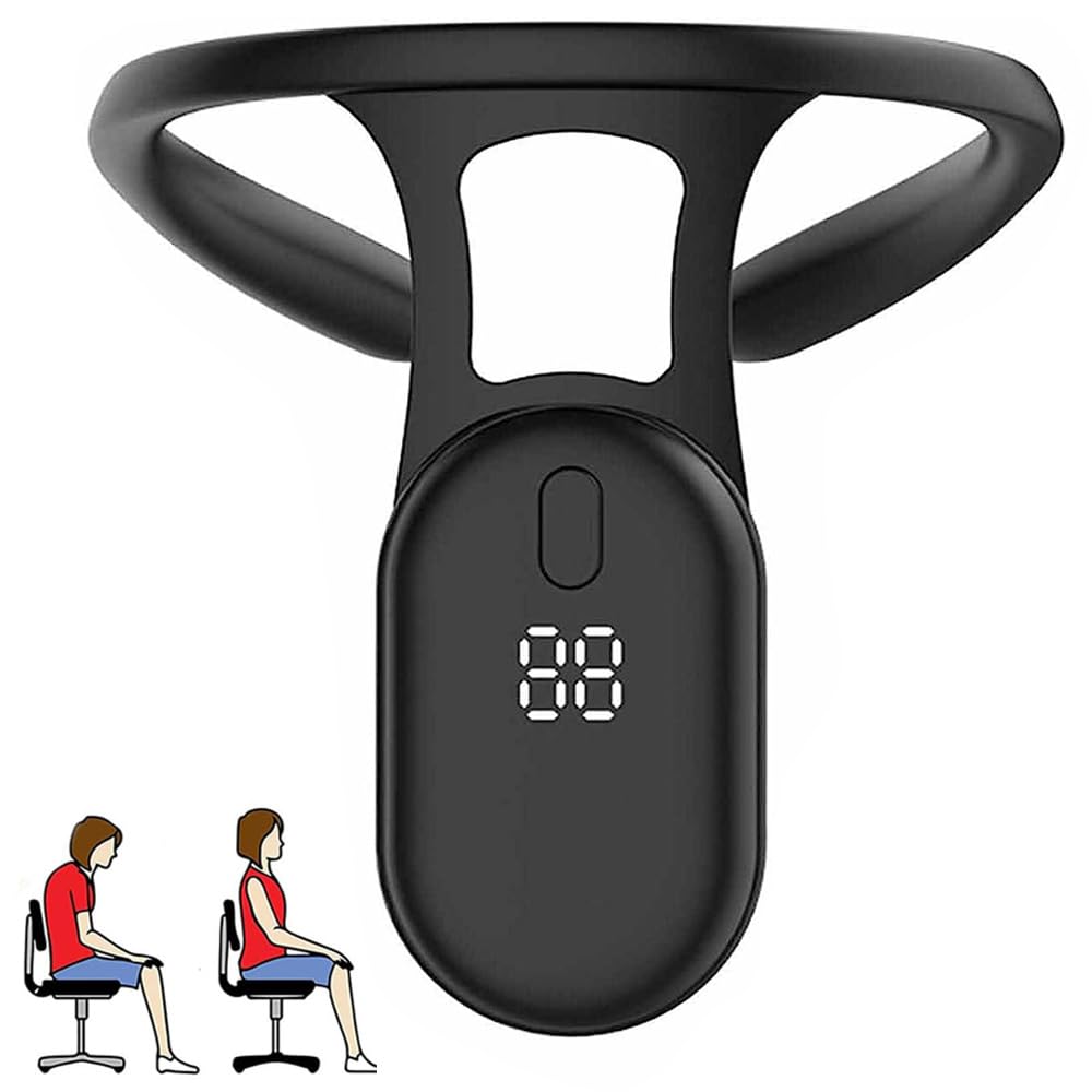 Corrector de Soporte Corporal Unisex Inteligente,Soporte de Postura de Hombro,Herramienta de corrección Corporal Recargable por USB para Cuello, Hombros, Espalda y Otras Partes del Cuerpo (Black)