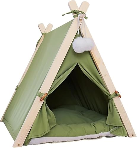 Rutexcペットテント、犬小屋、猫の出産室、密閉された松のフレームデザイン、すべての季節に適しており、通気性と耐熱性があり、取り外し可能で洗えるクッション付き、猫と犬の屋内使用に適しています