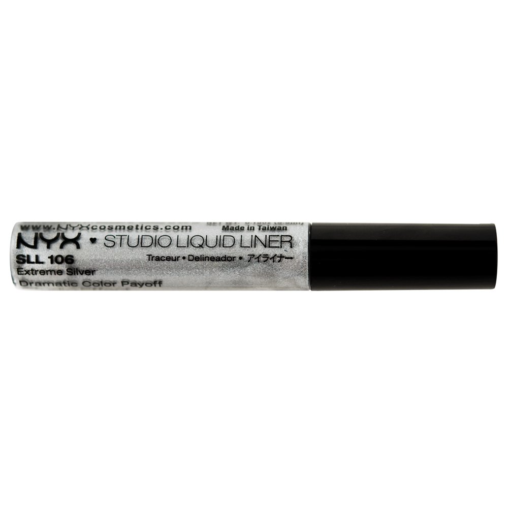NYX Professional Makeup Studio Liquid Liner, Extreme Silver, 0.19 Ounce