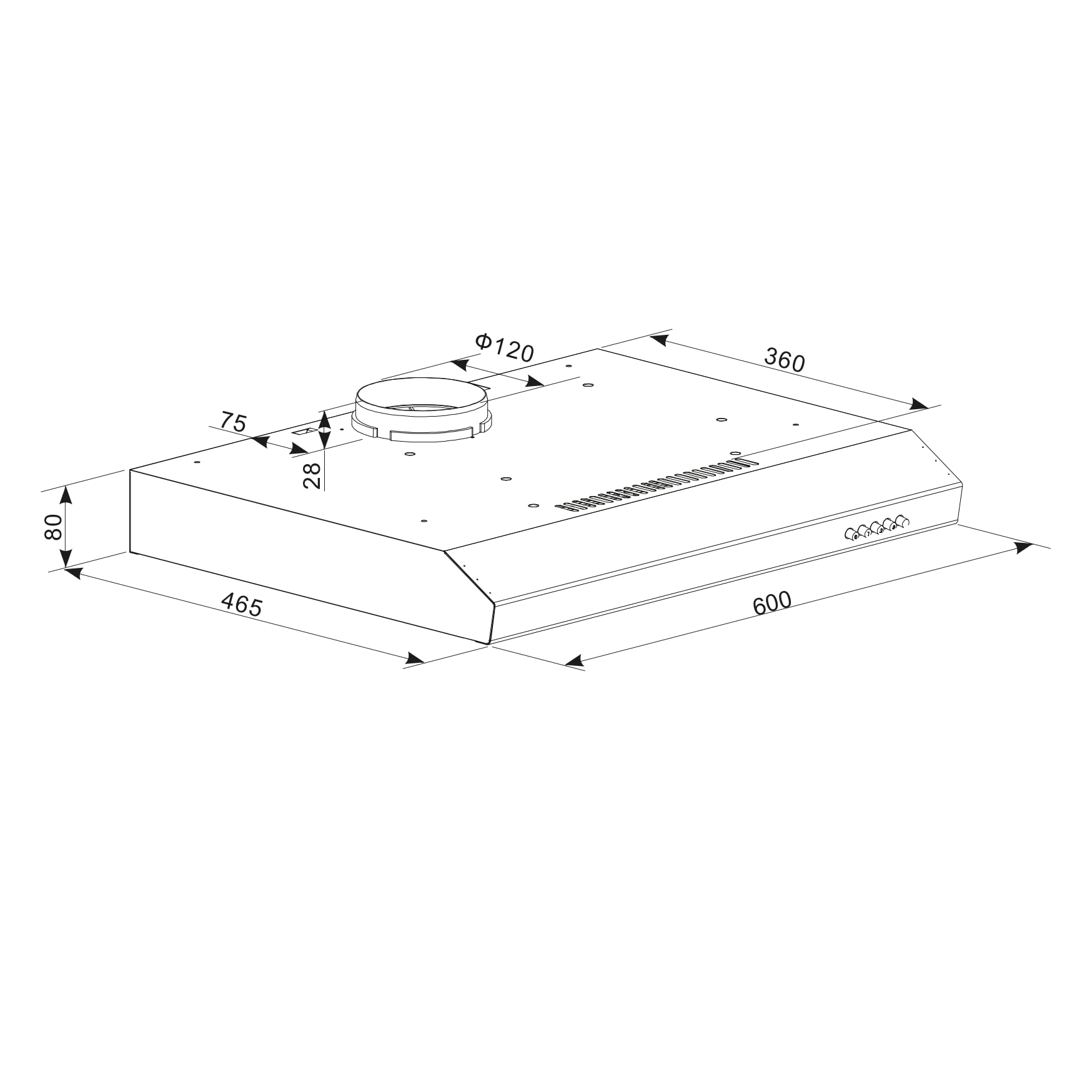 Cecotec Cappa Aspirante Convenzionale 60 cm Bolero Flux CM 602100 White A. Finitura Bianca Verniciata, Aspirazione 228 m³/h, 3 Velocità, Filtro in Alluminio, Classe A, Motore BLDC e Luce LED