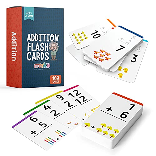 Merka Educational Flashcards: Addition Facts 0 To 12 (Set Of 169 Cards) And Subtraction Facts 0 To 12 (Set Of 169 Cards) – Learning Toy/Card Game For Homeschool Or Classroom – For Kids Ages 4 To 8 #TOP5