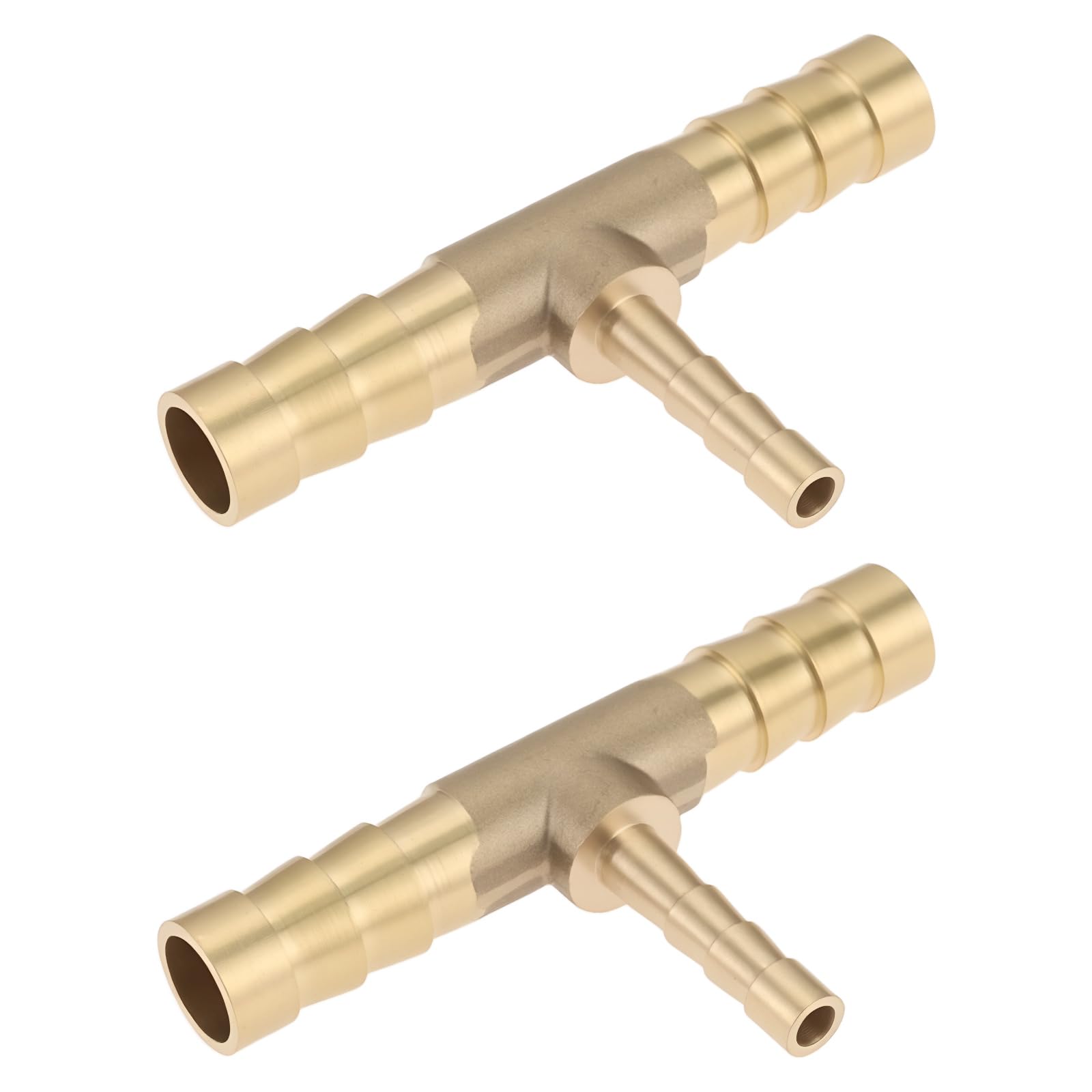 LT Easiyl 2X Brass Barb Reducing T Piece Size 8mm-4mm-8mm Connect Lines for Air Water Fuel Oil and Inert Gases in Simple Way