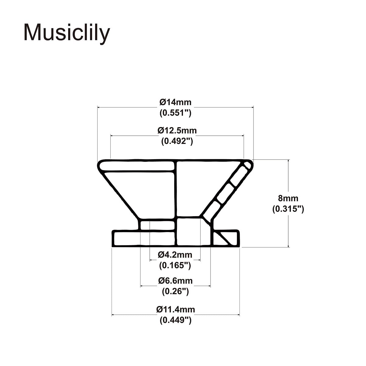 Musiclily Pro Metal Strap Buttons End Pins for Fender Style Electric Acoustic Guitar Bass, Gold (Set of 2) - Image 2