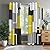 Yellow 100% Blackout Curtains for Bedroom Yellow Grey White Modern Abstract Geometric Insulated Black Out Curtains for Living Room Darkening Window Drapes 2 Panels (52 x 84 - Inch,Yellow Plaid)