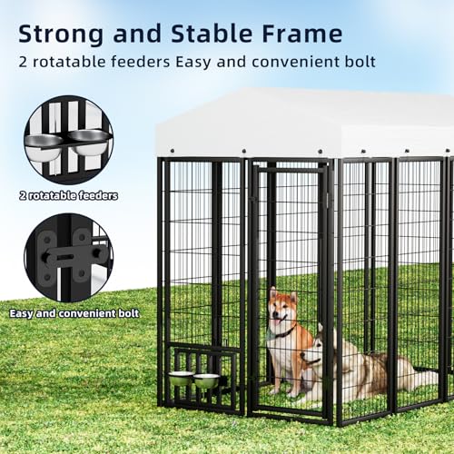 Large-Outdoor-Dog-Kennel-Welded-Wire-Dog-Enclosures-for-Outside-Heavy-Duty-Outdoor-Dog-Cage-with-Waterproof-and-Sunproof-Top-Cover-and-Safety-Lock-for-Outdoor-Use-65L-x-35W-x-59H - Cucciolini Doodles   Large-Outdoor-Dog-Kennel-Welded-Wire-Dog-Enclosures-for-Outside-Heavy-Duty-Outdoor-Dog-Cage-with-Waterproof-and-Sunproof-Top-Cover-and-Safety-Lock-for-Outdoor-Use-65L-x-35W-x-59H