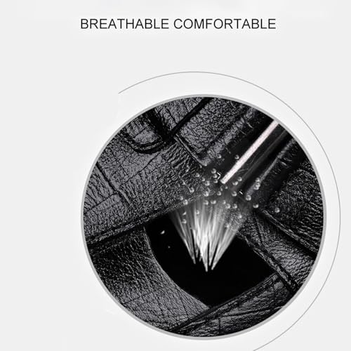 Men's Genuine Leather Hollow-Out Business Sandals,Adjustable Closed Toe Flat Fisherman Shoes,Summer Outdoor Casual Anti-Slip Beach Sandals4