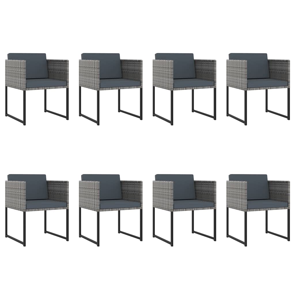 KCCKOM Garden Furniture Set 13 Piece Patio Dining Set with Cushions Poly Rattan Gray