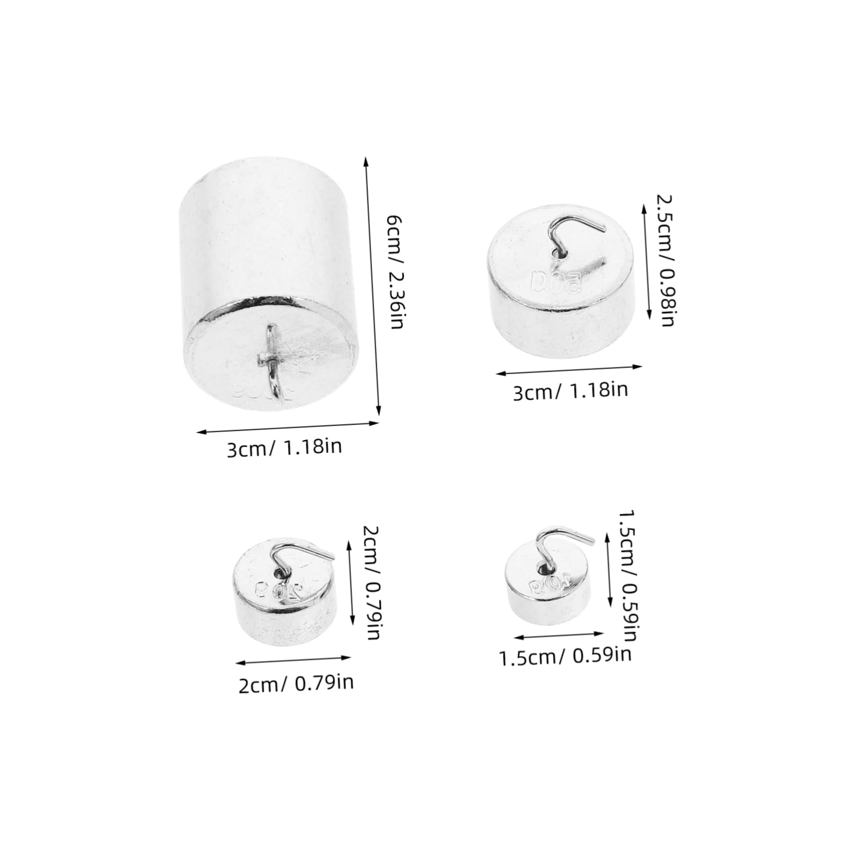 FUNOMOCYA 1 Set Laboratory Weights Labs Slotted Mass Metal Slotted Weights Steel Slotted Mass Slotted Mass with Hanger Labs Slotted Weights Pattern Weights Slotted Mass Weights Iron Silver