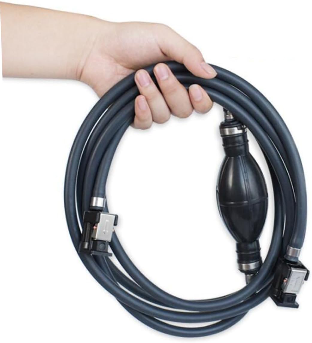 TOYANDONA Motorcycle Outboard Fuel Tank Hand Pump with Anti-static Tubing Manual Pump for Boats Rvs Tractors and Motorcycles Durable Black Fuel Pipe Fittings