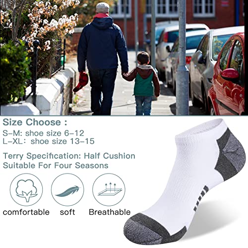 COOVAN 10 Pairs Mens Low Cut Socks Men 10 Pack Comfort Cushion Casual Socks2
