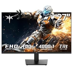 27 Inch Computer Monitor, 1080P Full HD 100Hz Gaming Monitor with HDR10, Freesync, HDMI & VGA Ports, VESA, Tilt Adjustable, Eye Care, Frameless Office PC Monitor, H27V13