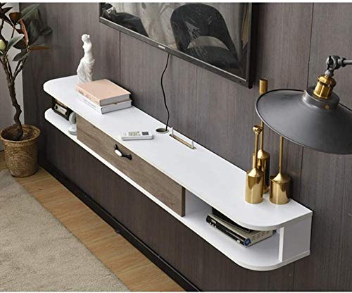 Schwimmendes Regal Schwimmendes Regal Wand-TV-Regal TV-Ständer TV-Konsolen-Komponentenregal Medienkonsole Kabelboxen Spielekonsolen TV-Schrank