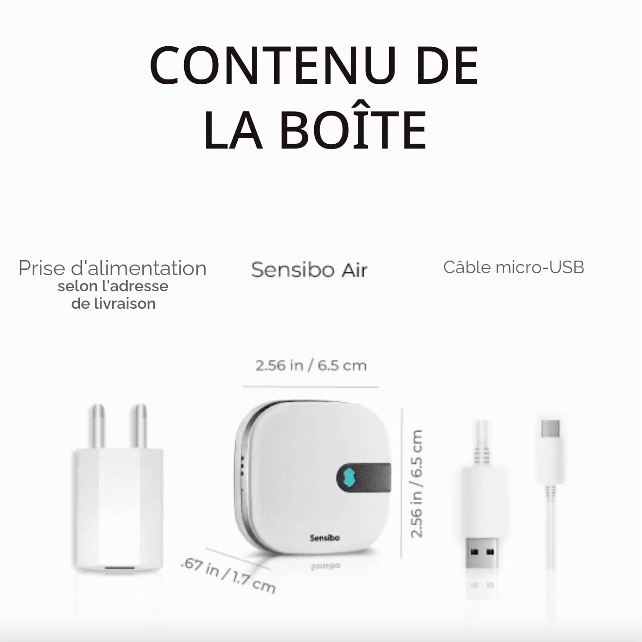 Sensibo Air - Contrôleur intelligent sans fil pour climatiseur. Installation facile. Confort optimal. Application pour contrôle Wifi auto du thermostat. Compatible Google, Alexa, Siri et Apple HomeKit