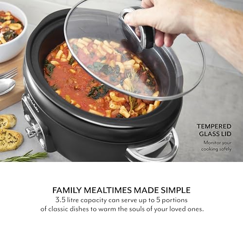 Sur La Table SLT16010BLK Core 3.5 Litre Digital Slow Cooker for Stews and Casseroles, Digital LED Screen, 3 Temperature Functions, Removable Aluminium Pot, Energy Saving, 200W, Black - Image 3