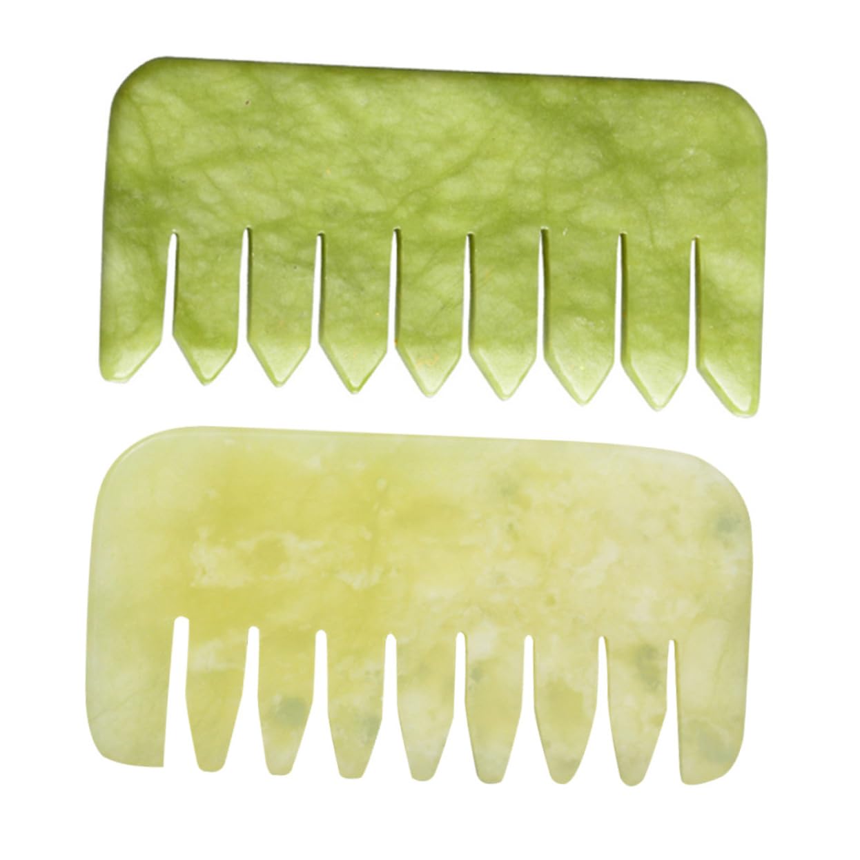 KOMBIUDA 2pcs Massage Comb Hair Scalp Jade Combs Detangling Hair Brush Facial Massage Tools Jade Hair Comb for Mens Combs for Hair Scalp Men Natural Jade