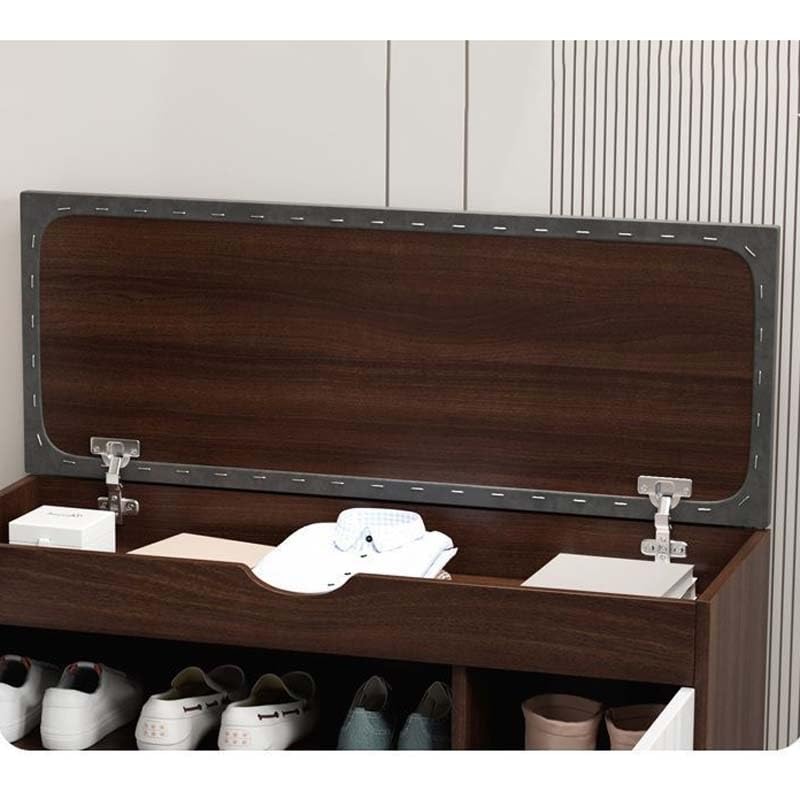 Asiento de entrada de 2 niveles con arcón abatible para organizar zapatos y proteger el calzado 5
