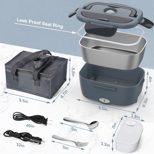 Heated-Lunch-Box-for-Adults-60-80W-Electric-Lunch-Box-for-CarTruck-Portable-Food-Warmer-Heating-Lunch-Box-for-Work-Electric-Lunchbox-Food-Heated-for-Men-Christmas-Gift-White-Elephant-Gifts Heated Lunch Box for Adults 60 80W Electric Lunch Box for CarTruck Portable Food Warmer Heating Lunch Box for Work Electric Lunchbox Food Heated for Men Christmas Gift White Elephant Gifts