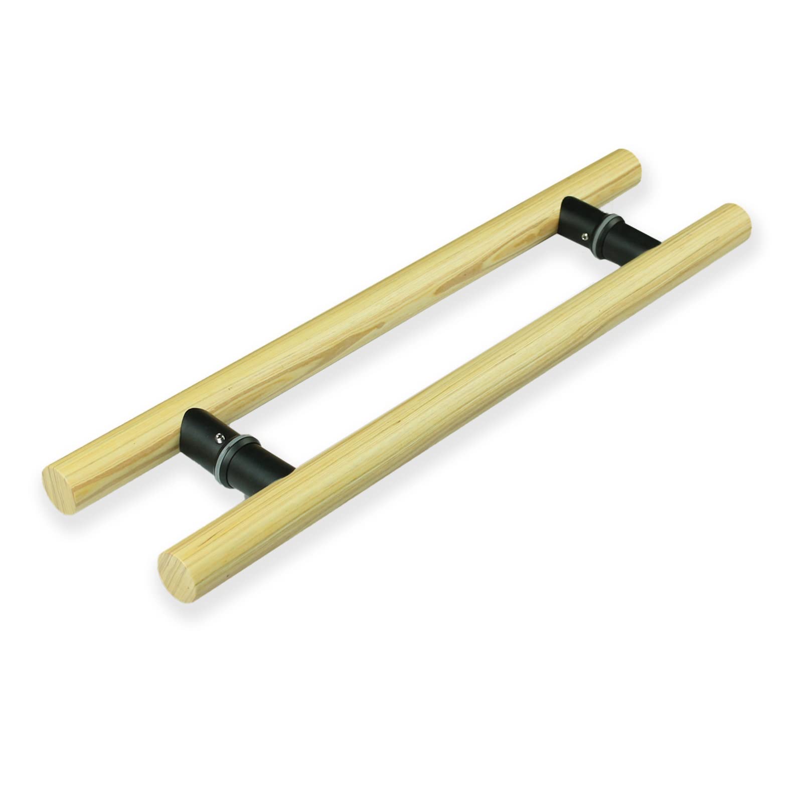 MXXQRHF Modern Round Push Pull Barn Door Handles - Wooden Sliding Door Handle with Mounting Screws for Glass & Barn Doors - Natural Color, 120cm (47 1/4") Length