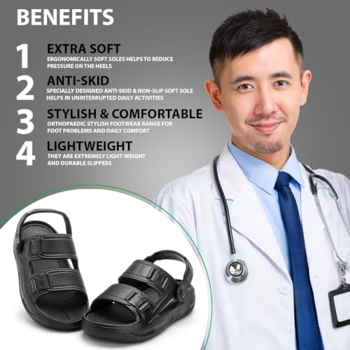 Image of DOCTOR HEALTH SUPER SOFT Men's Sports Sandals | Lightweight EVA Sandals with Back Strap | Anti-Skid Cushioned Comfort Outdoor Casual Walking Sandals