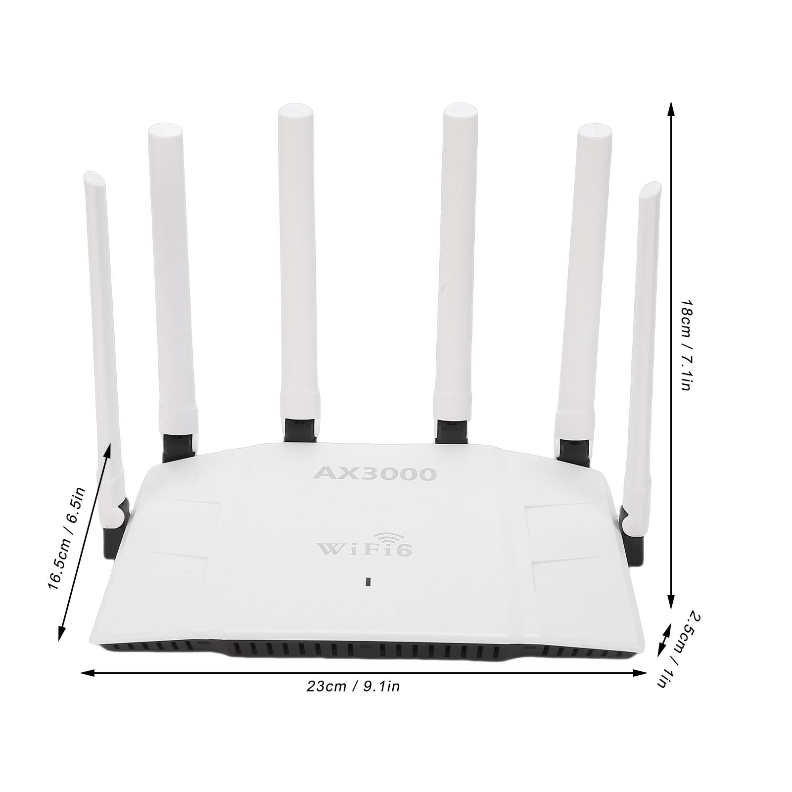 FILFEEL Router WiFi 6 Dual Band con Supporto Mesh Processore Quad-.7GHz da 3000 Mbps 6 Antenne Ad Alto Guadagno Porte Gigabit per Reti Domestiche e di Piccole Imprese (Spina europea)