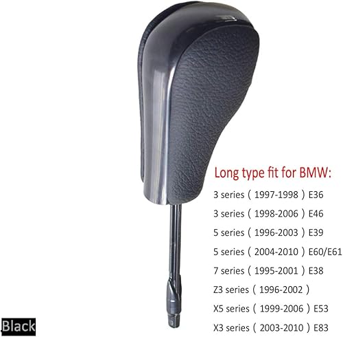 Miniatura 2 de Pomo de palanca de cambios de cuero automático para BMW E36 (1997-1999) E38 E39 E46 Z4 Z3 E53 X5 X3 E60 (negro)
