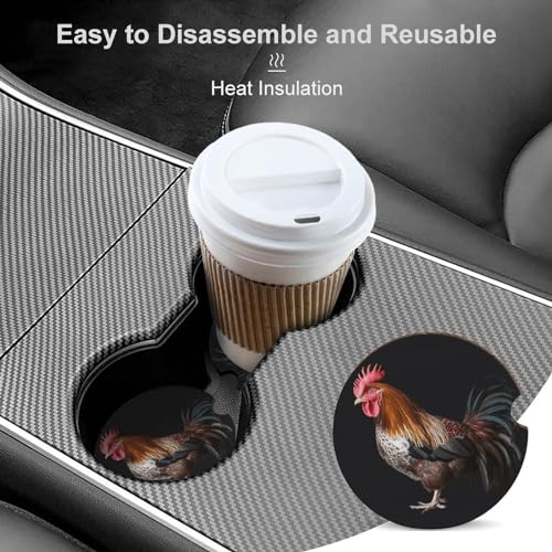 Posavasos para Auto Animal Cockerel Madera 2 Paquetes miniatura 4