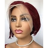 WENYU Lace Front Wigs Human Hair Pre Plucked 13x4 Pixie Cut Wig Human Hair Short Human Hair Wigs For Black Women Straight Frontal Wigs Human Hair Transparent Lace Wigs Human Hair Brazilian Wigs Human Hair Wig