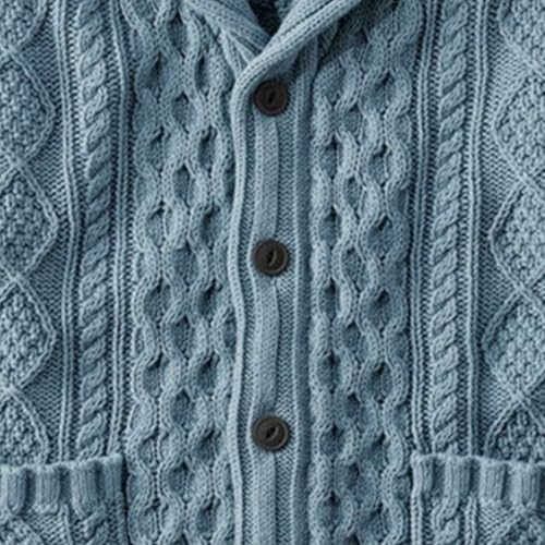 Mens Cable Knit Cardigan Casual Shawl Collar Sweater Button Down Knit Textured Cardigans Long Sleeve Vintage Sweaters2