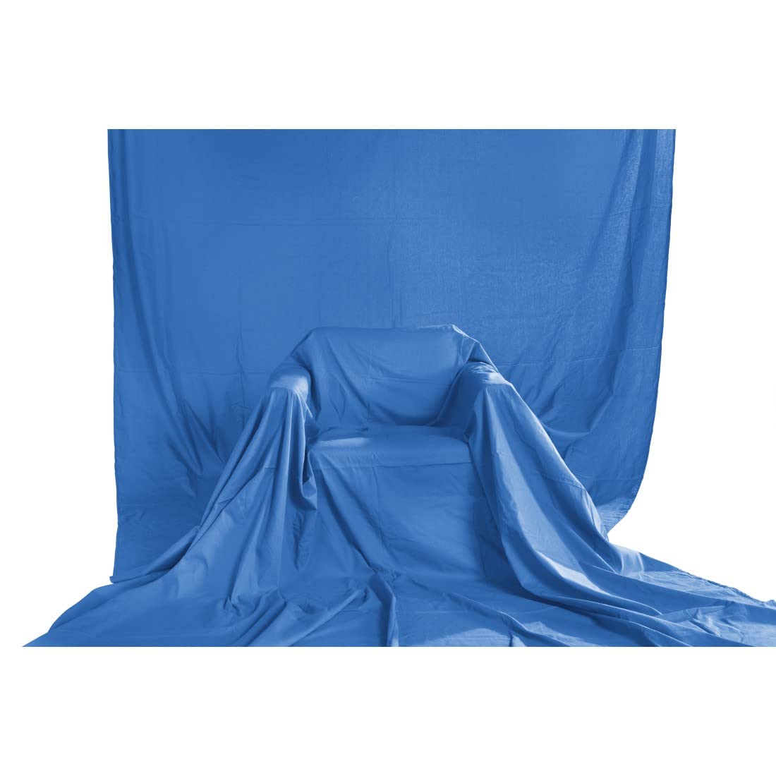 Hama Photography Backdrop Fabric 2.95 x 6 m (Foldable Photo Studio Background, 100% Cotton, Blue Screen - Image 3