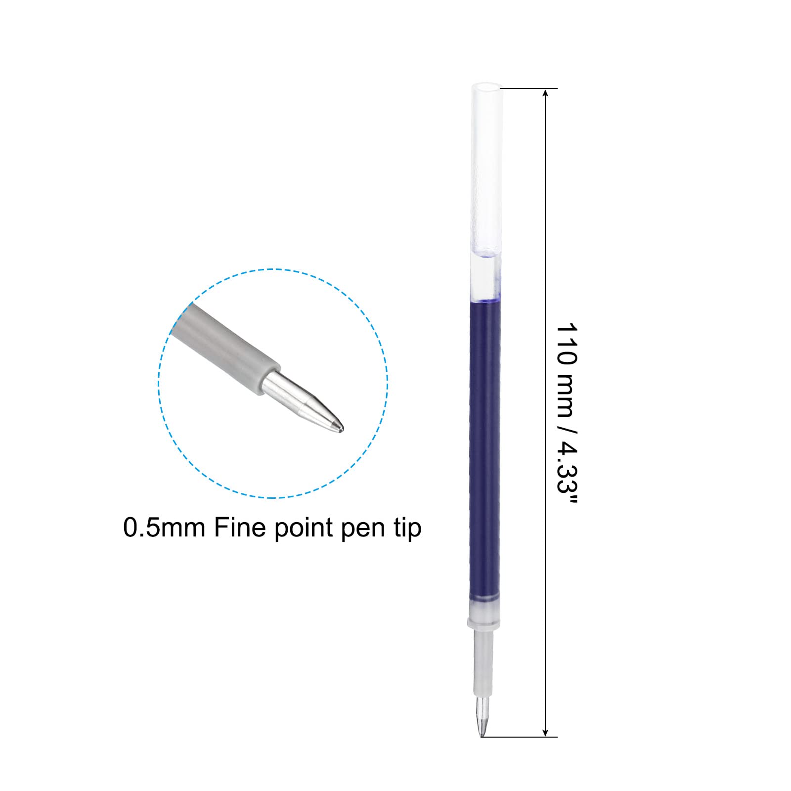 PATIKIL 0.5mm Ink Pen Refills Blue - Image 2