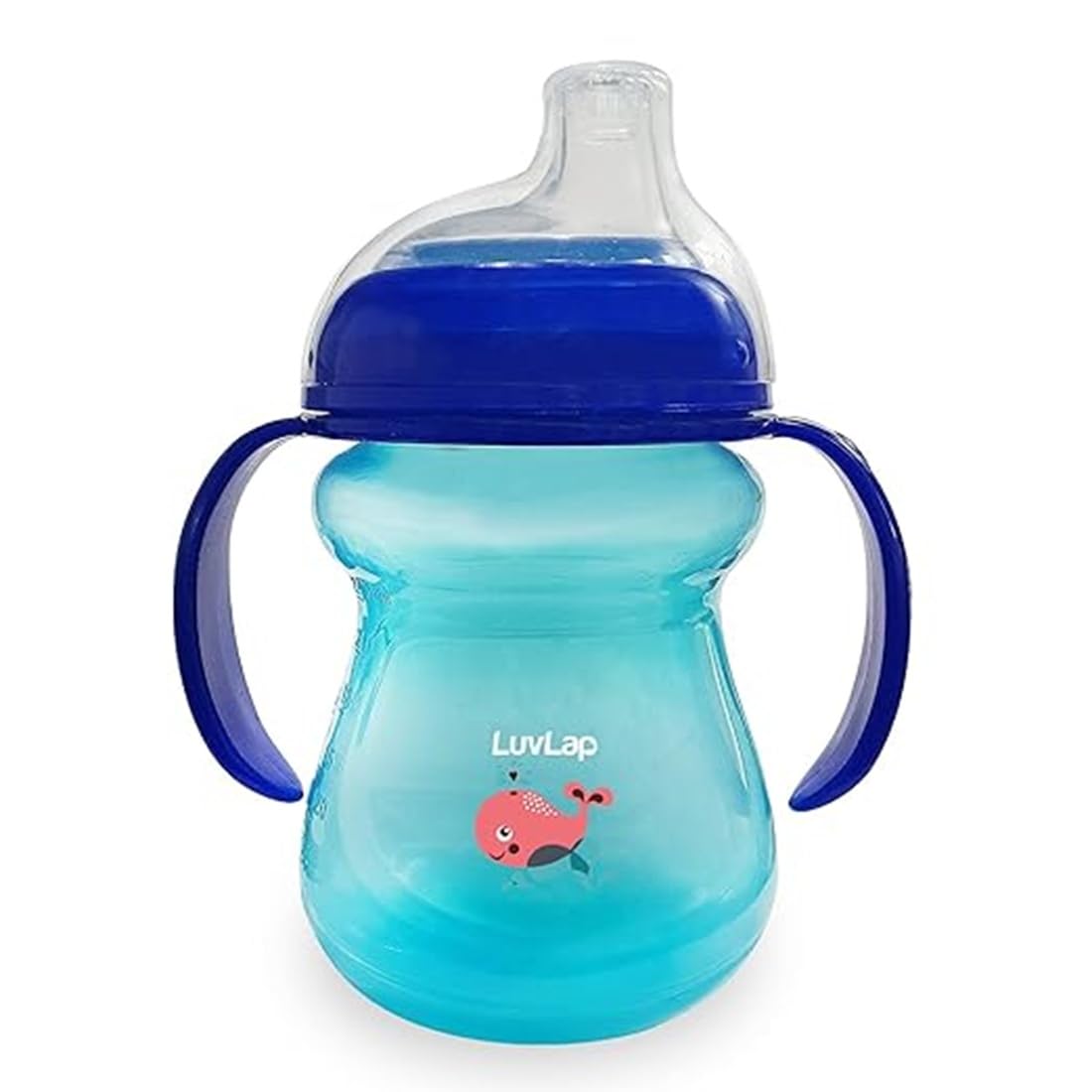 LuvLap Moby Little Spout Sipper for Infant/Toddler, 240ml, Anti-Spill Sippy Cup with Soft Silicone Spout BPA Free, 6m+ (Blue)-picture-10