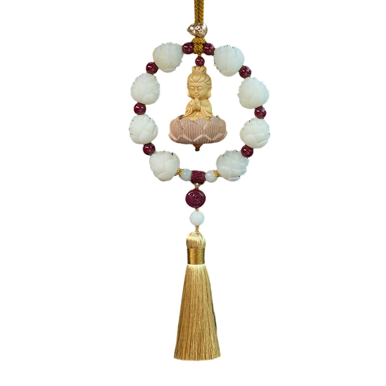 SECRET DESIRE Car Rearview Mirror Pendant Universal Gift Feng Shui Dangling Car Decoration Guanyin-image-8