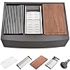 30 Black Farmhouse Kitchen Sink Workstation- Wesliv 30x21 Stainless Steel Farmhouse Apron Front Workstation Kitchen Sink 16 Gauge R10 Deep Single Bowl Farm Sink with Cutting Board