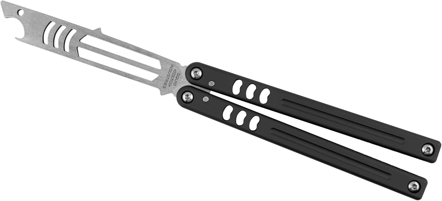 Squid Industries Mako Bottle Opener V5, 6061 Integral Channel Aluminium Handle, Lightweight and Excellent Balance, Improved Tolerances, No Sharp Edge, Perfect For Practice or Bottle Opening (Black)