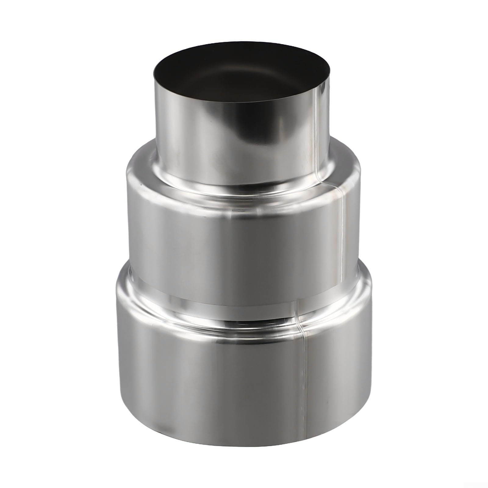 Stainless Steel Flue Liner Reducer, 110Mm ID. To 100Mm Tubing Connector Chimney Adaptor Stove Pipe For Water Heaters Wood Stoves Fireplaces(ร90mm/ร60mm)