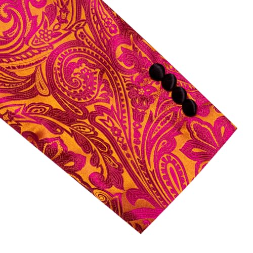 Image of Barry. Wang Men's Sport Coats & Blazers Flower Suit Jacket 1 Button Paisley Tuxedo Mardi Gras Carnival Parade Gift