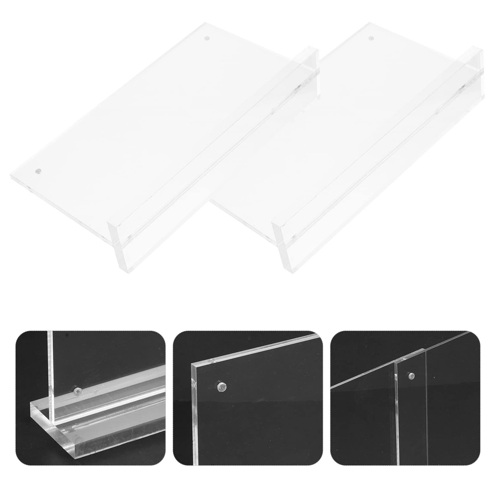 PartyKindom Porta Cartelli Magnetico 2 Pezzi in Acrilico Trasparente Base Stabile 10x20 Cm per Ristoranti e Esposizione in Negozi Multipli